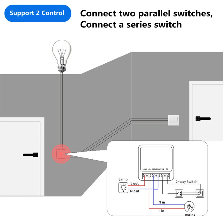 Smart Mini WiFi Switch Module Voice Control with Alexa & Google Home
