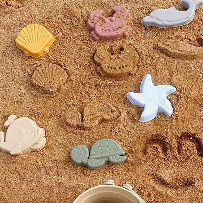Silicone Beach Toy Set with Bucket & Shovel for Kids Durable Sand Play Kit
