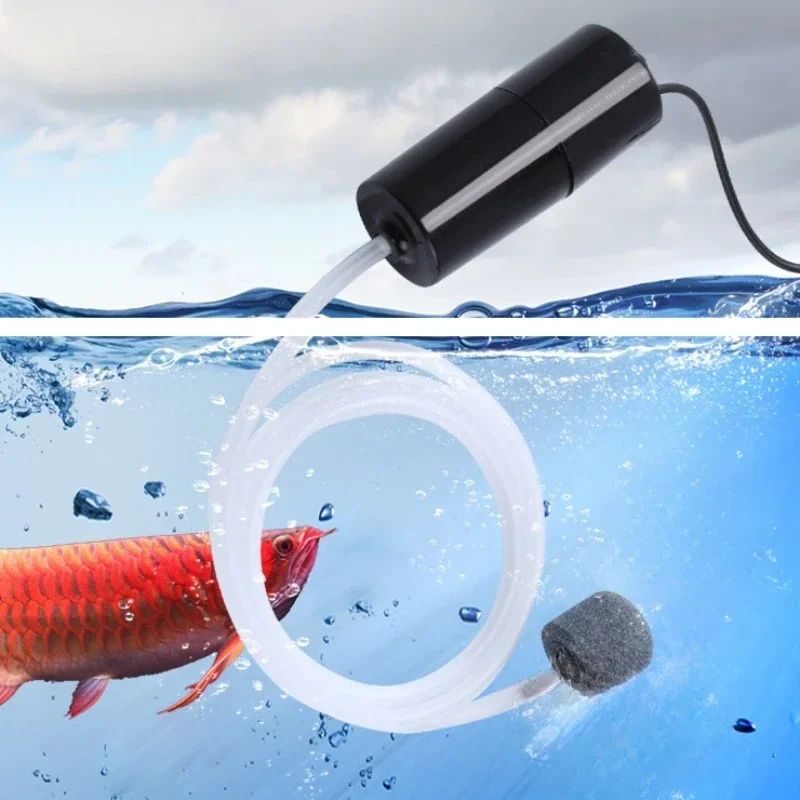 Portable USB Aquarium Oxygen Pump – Mini Silent Air Oxygenator for Fish Tanks & Outdoor Fishing