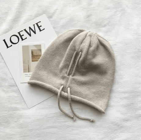 Womens Baggy Slouchy Beanie Warm Knitted Drawstring Winter Hat