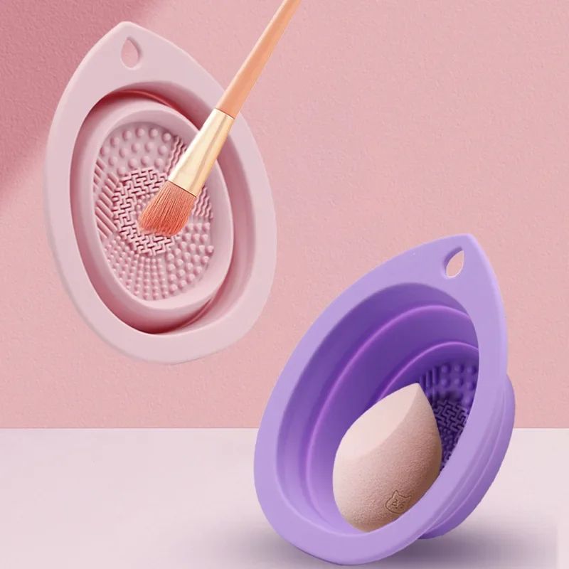 Foldable Silicone Makeup Brush Cleaner Bowl