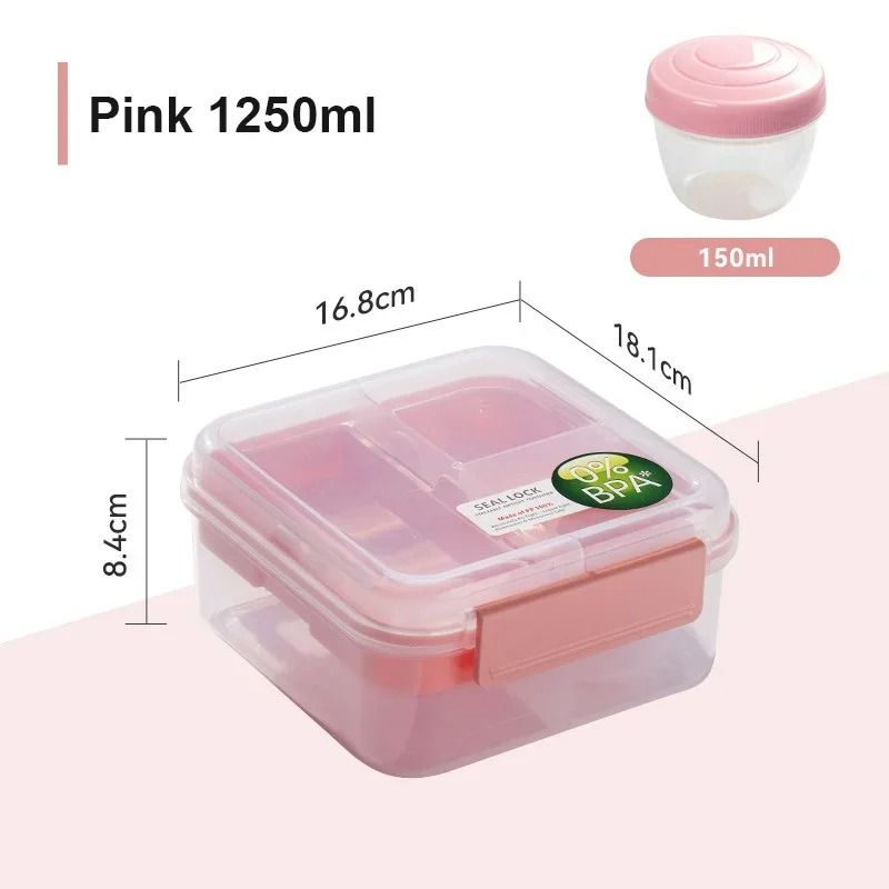 Double Layer Bento Lunch Box With Carry Handle