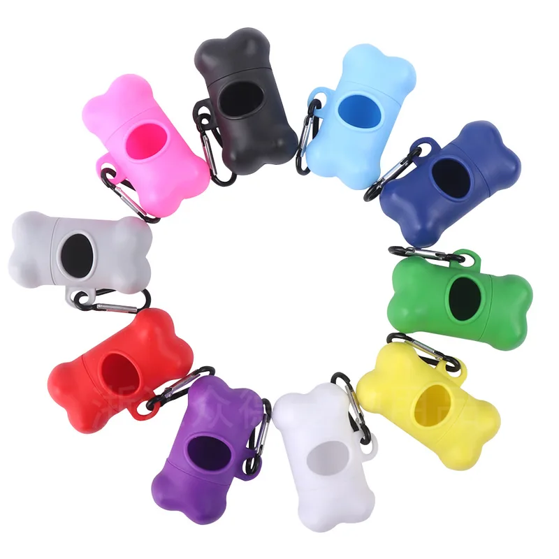 Bone-Shaped Dog Waste Bag Dispenser with Holder Portable Poop Bag Carrier for Pet Owners