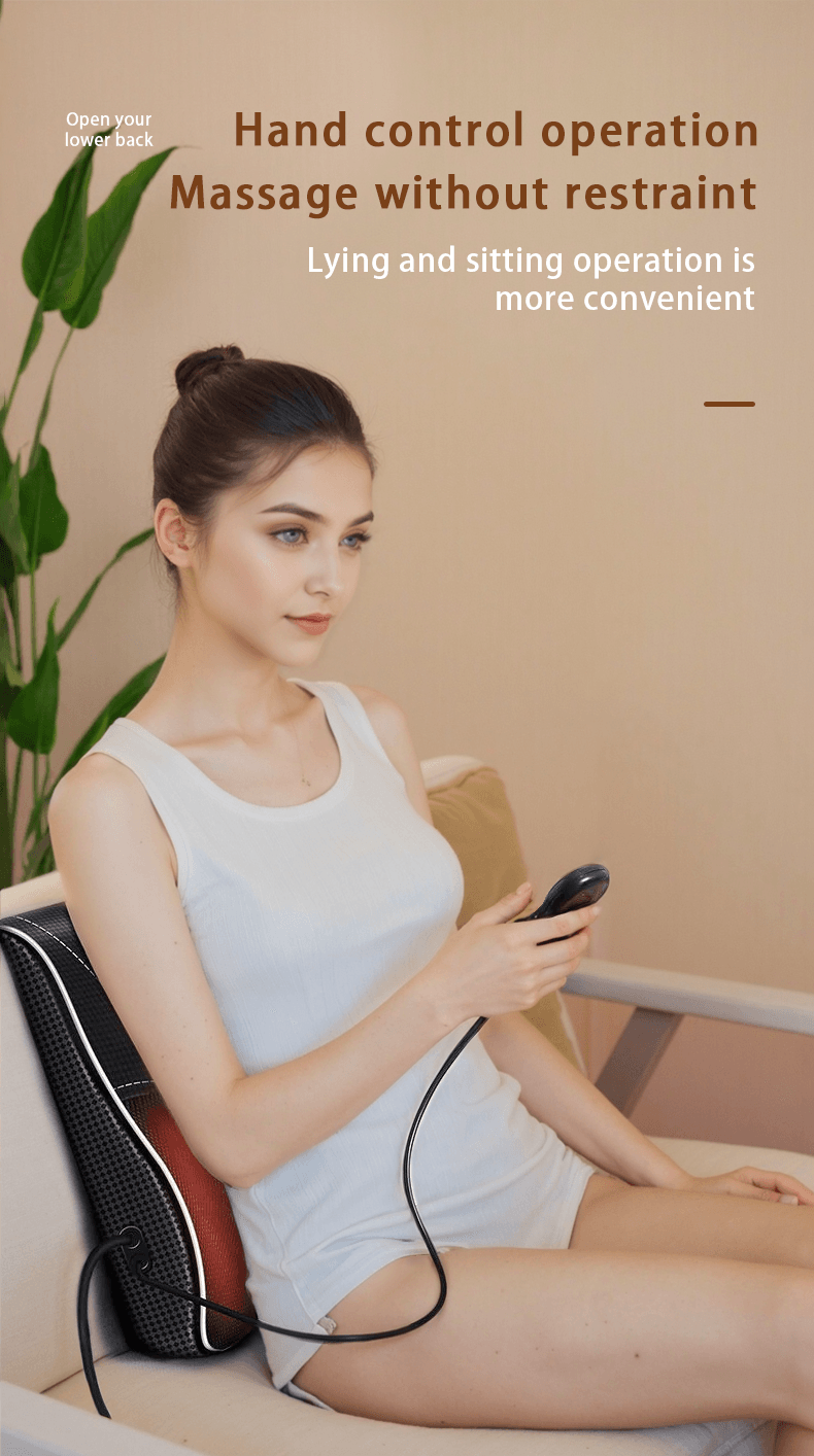 Electric Cervical Pillow, Shiatsu Neck & Back Massager with Airbag Traction and Heating for Car and Home Use