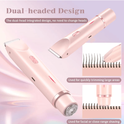 Mini Waterproof Rechargeable Womens Electric Shaver Dual Head Bikini Trimmer & Body Hair Remover
