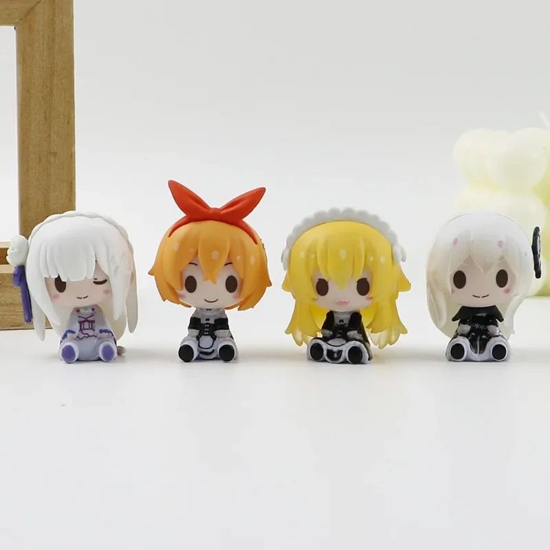 Re Zero Rem Emilia Mini Anime Figure Set Collectible Desk Display