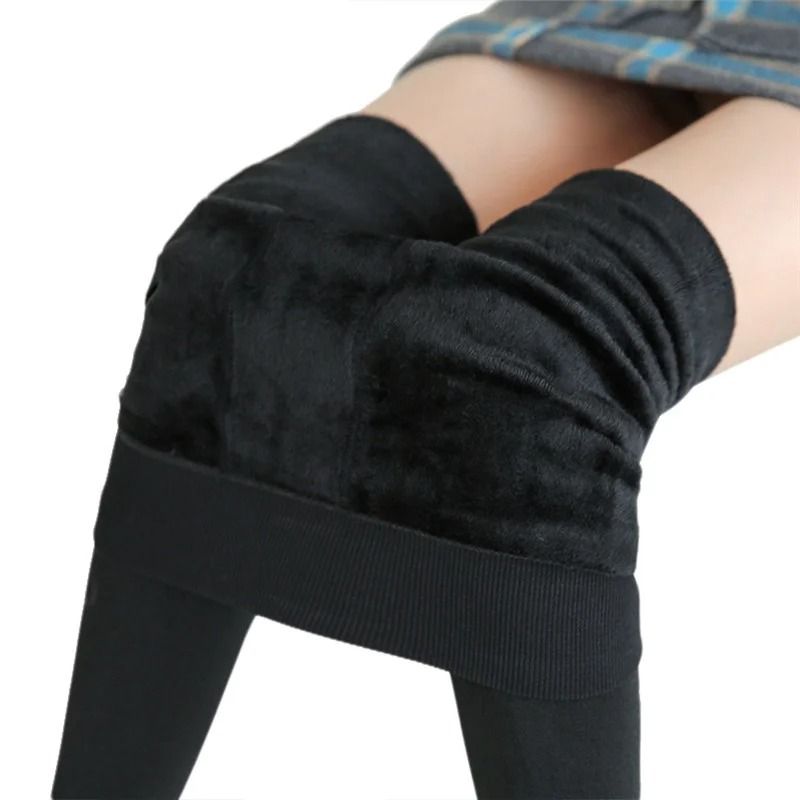 Womens Warm Velvet High Waist Winter Leggings