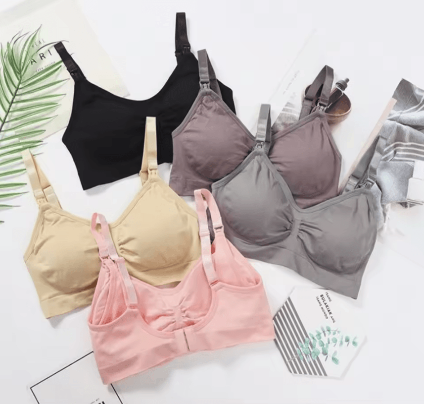 3pcs Maternity Nursing Bras Cotton Seamless Breathable Push Up Bra Set