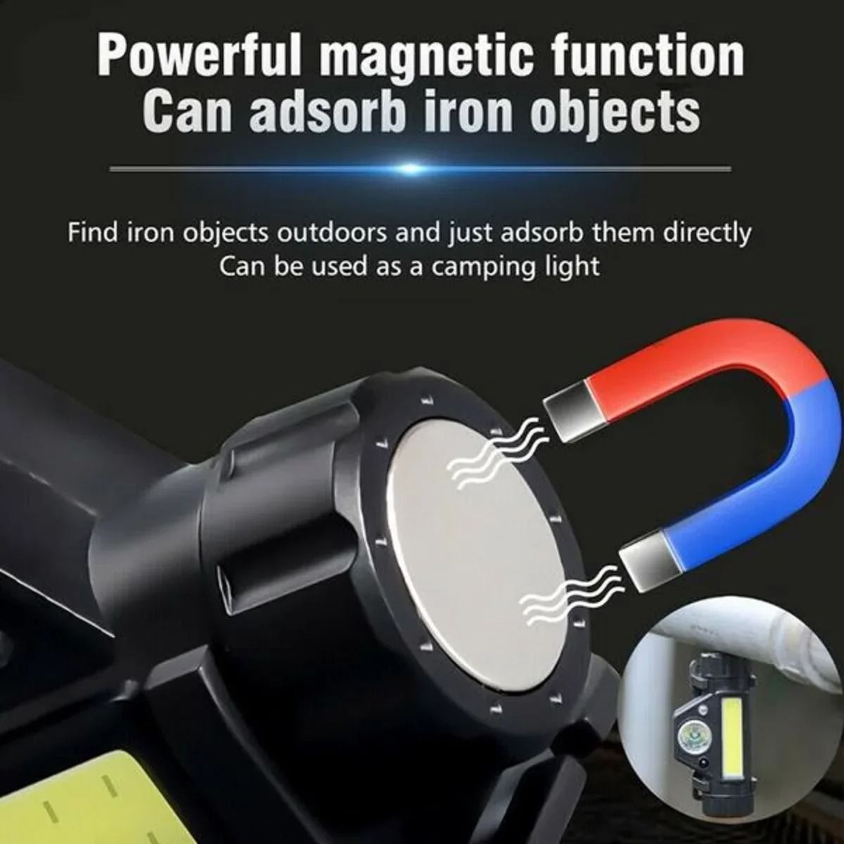 Rechargeable COB LED Headlamp with Magnetic Base and Adjustable Strap
