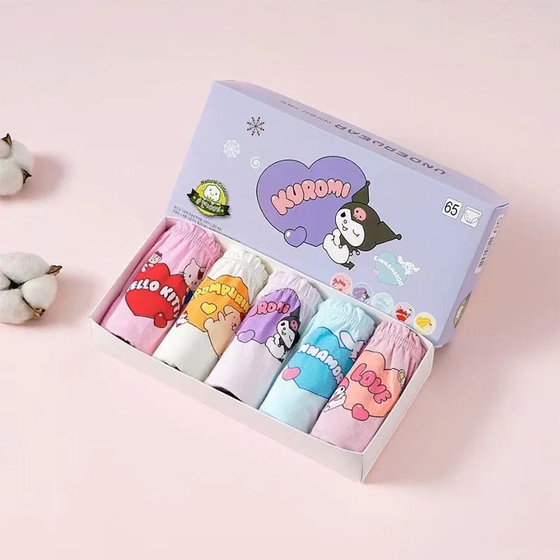 Girls Cotton Cartoon Character Underwear Set Soft Triangle Briefs for Kids