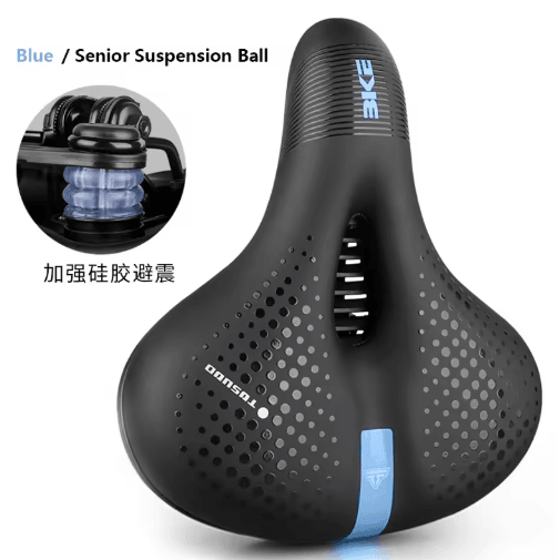 Reflective Wide Bike Saddle – Shock Absorbing Breathable Bicycle Seat for Road & MTB