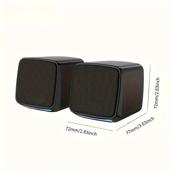 SonicGlow Mini Computer Speakers with Stereo Sound and Cool Lights