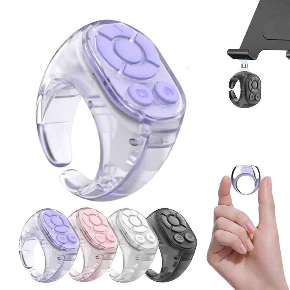 Smart Bluetooth Ring Remote for Selfies Video Scrolling and Page Turning