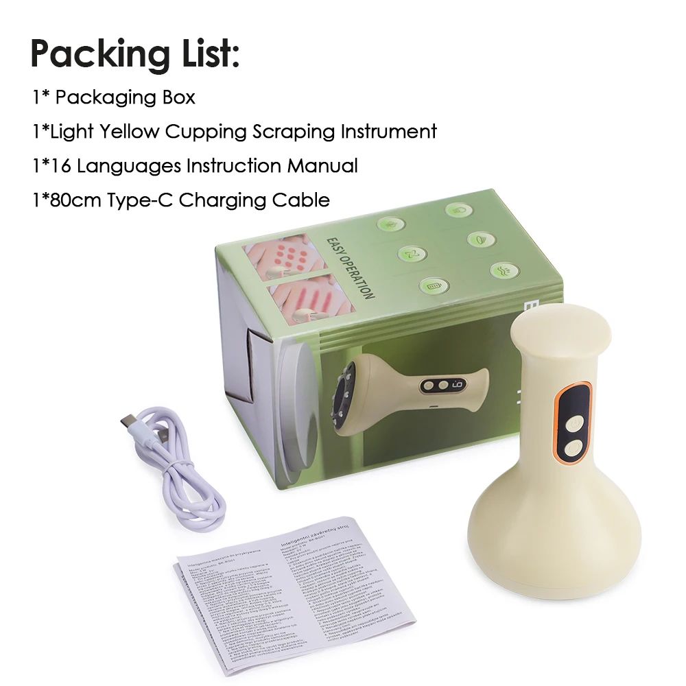 Electric Cupping Massager with Heat Abdominal Body Sculpting Tool