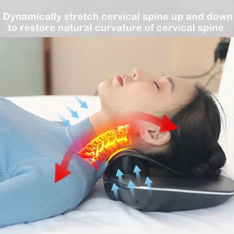 Multi-Functional Cervical Traction Device Neck Massage Pillow Shiatsu Massager for Pain Relief