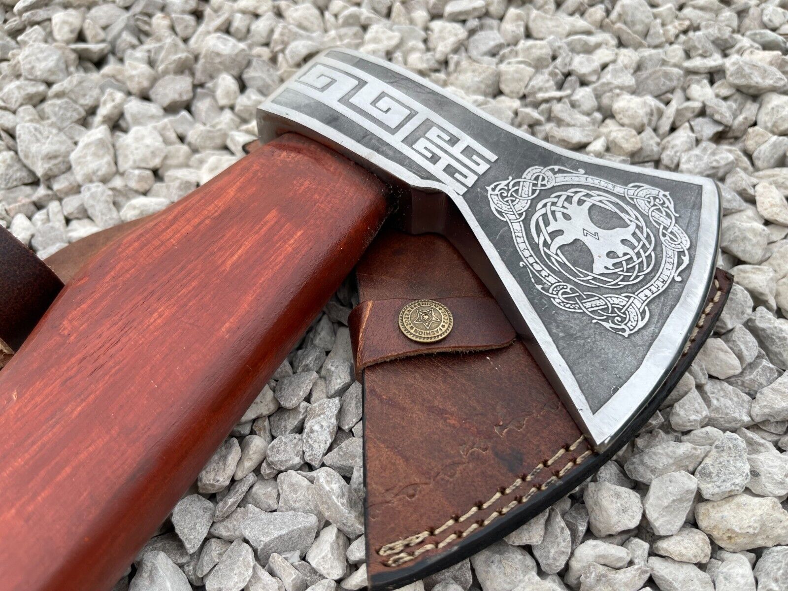 Viking Axe Custom Handmade Carbon Steel Axe Camping Axe Christmas Day Gift, w/SH