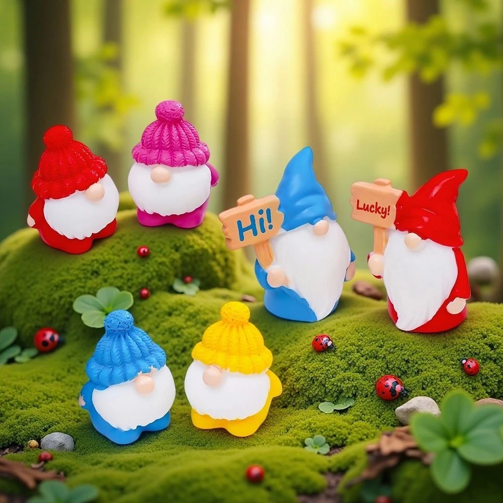 8pcs Mini Dwarf Garden Figurines Blind Bag – Cute Micro Landscape DIY Decoration Set