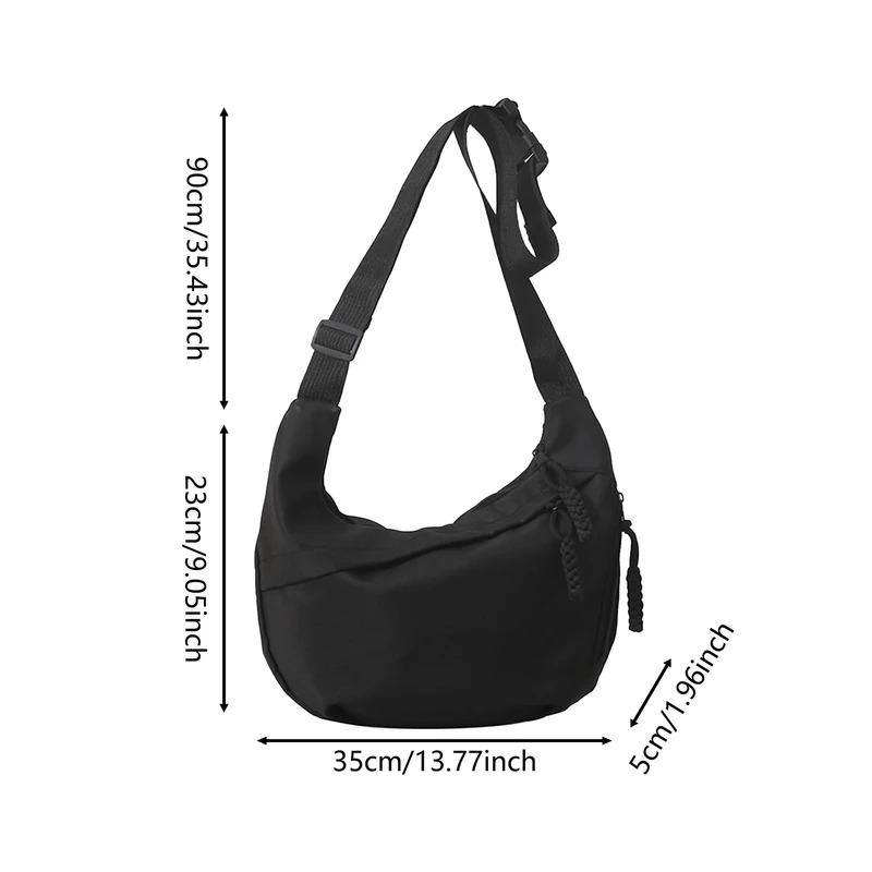 Stylish Retro Nylon Tote Bag Large Capacity Shoulder & Crossbody Bag for Commuting
