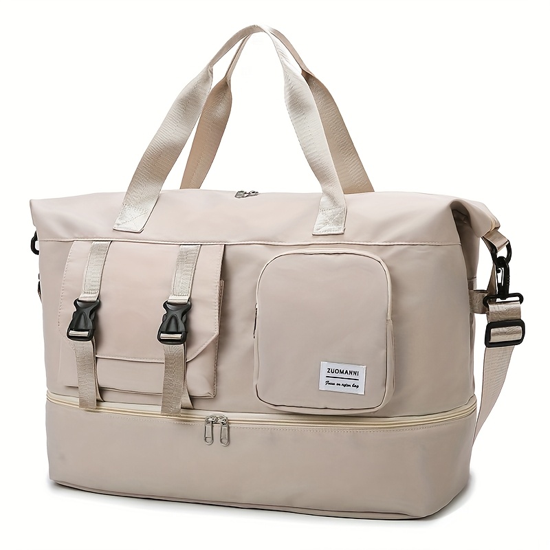 Large Capacity Travel Duffel Bag with Shoe Compartment Durable Gym Tote