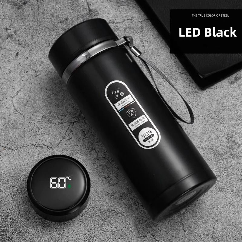 Stainless Steel Thermos Bottle with LED Temperature Display Insulated Water Bottle Vacuum Flask 500ml and 1L