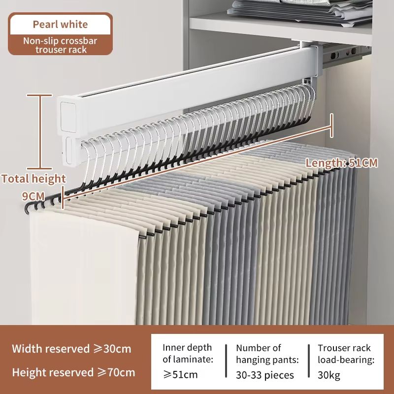 Space-Saving Expandable Sliding Pants Rack