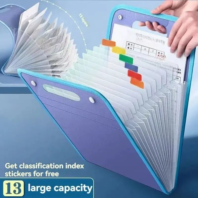 13 Pocket File Folder Portable A4 Letter Size Accordion Document Organizer