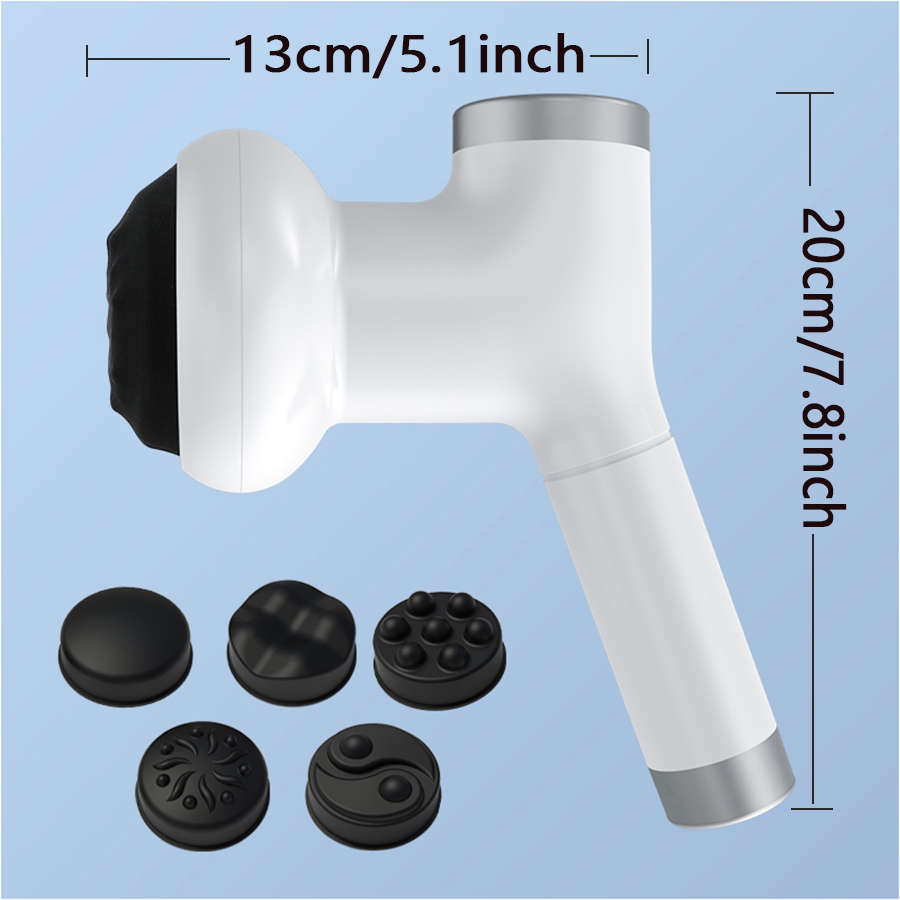 Fat Pushing Device, USB Body Massager, 5 Interchangeable Massage Heads, 8 Levels of Strength