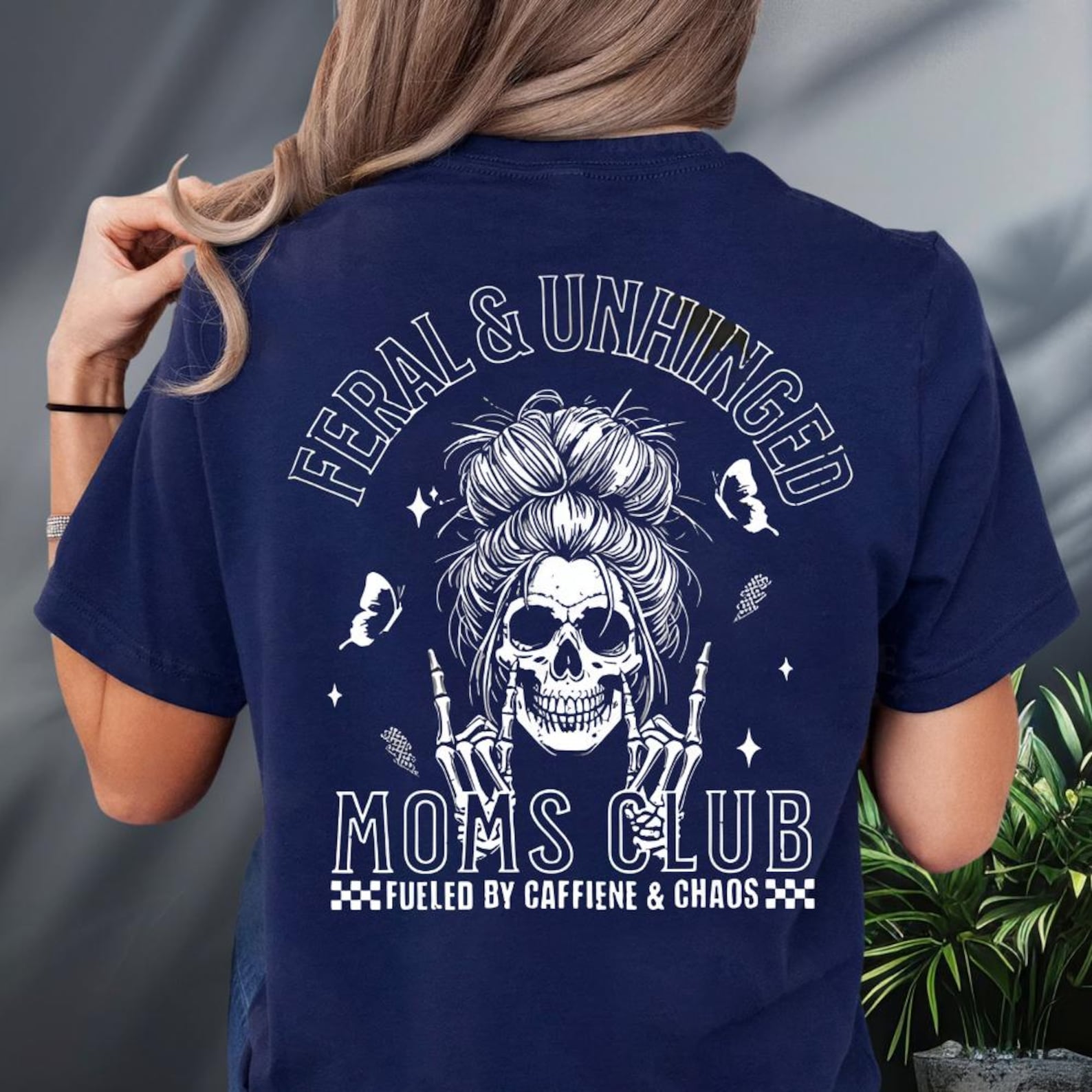 Feral and Unhinged Moms Club Shirt, Skeleton Coffee Mom Shirt, Edgy Mom Graphic Tee, Funny Mom Shirt, Trendy Mom Shirt,