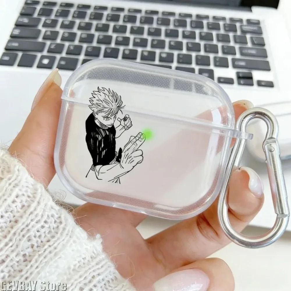 Gojo Satoru Transparent Earphone Case – Anime TPU Cover – High-Yield Audio Interaction Hub