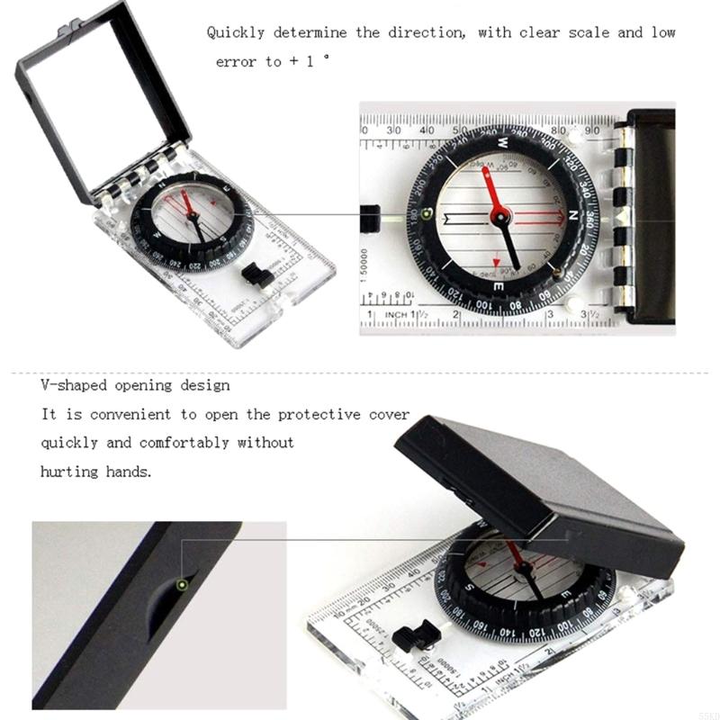 Waterproof Camping Compass with Night Glow Accurate Hiking Navigation Tool