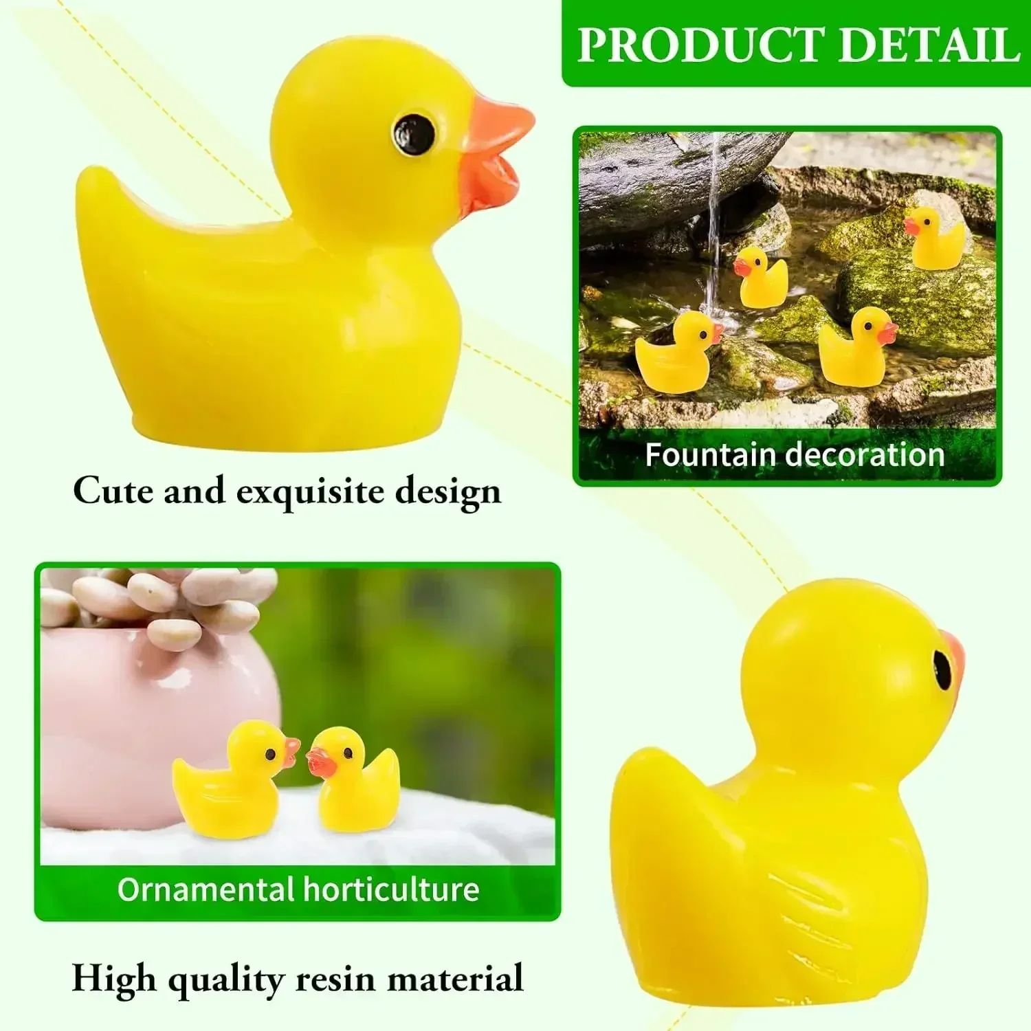 Mini Resin Duck Figurines Set