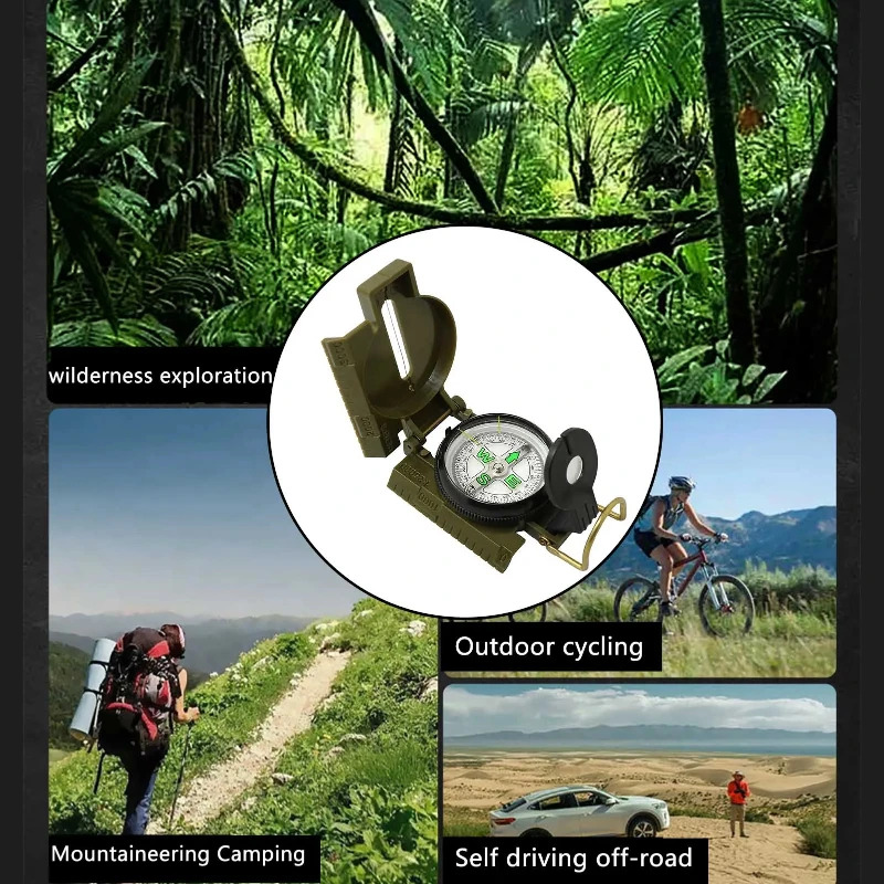 Waterproof High Precision Hiking Compass with Military Metal Sight