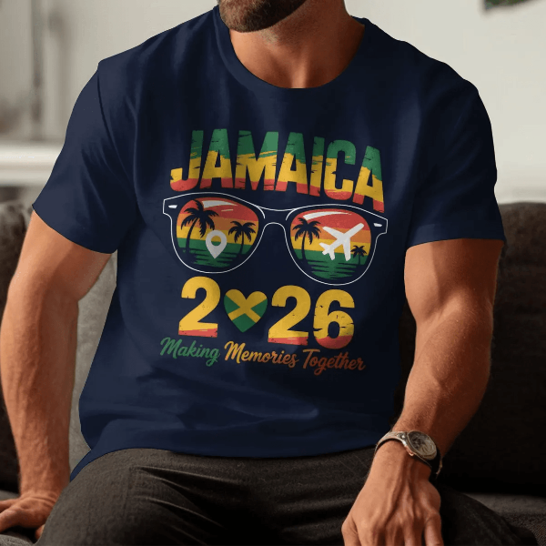 Jamaica 2026 Vacation Shirt Caribbean Flag Beach Travel Tee