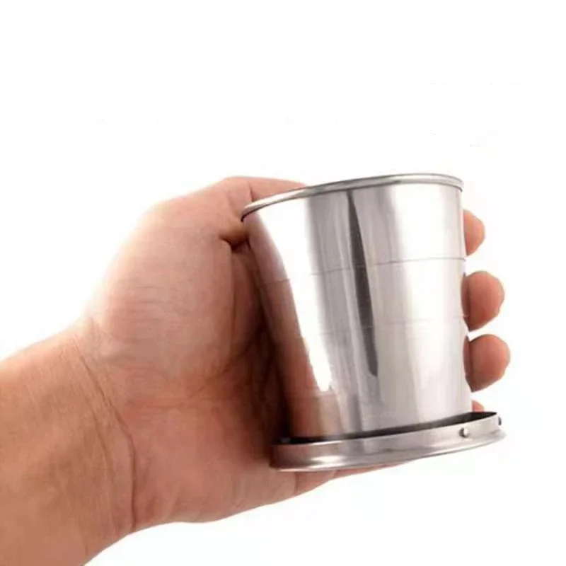 Stainless Steel Folding Cup, Camping Cookware, Retractable Cup, Teacups, Teaware, Camp Utensils, Tableware, Folded Cup