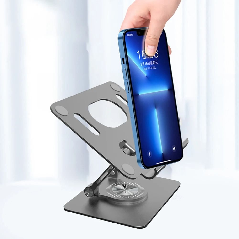 Foldable Mobile Phone and Tablet Holder 360 Degree Rotating Adjustable Stand