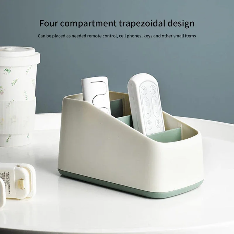 Remote Control Holder, Trapezoidal Storage Box, TV Remote Organizer, Phone Stationery Organizer for Hotel Supplies