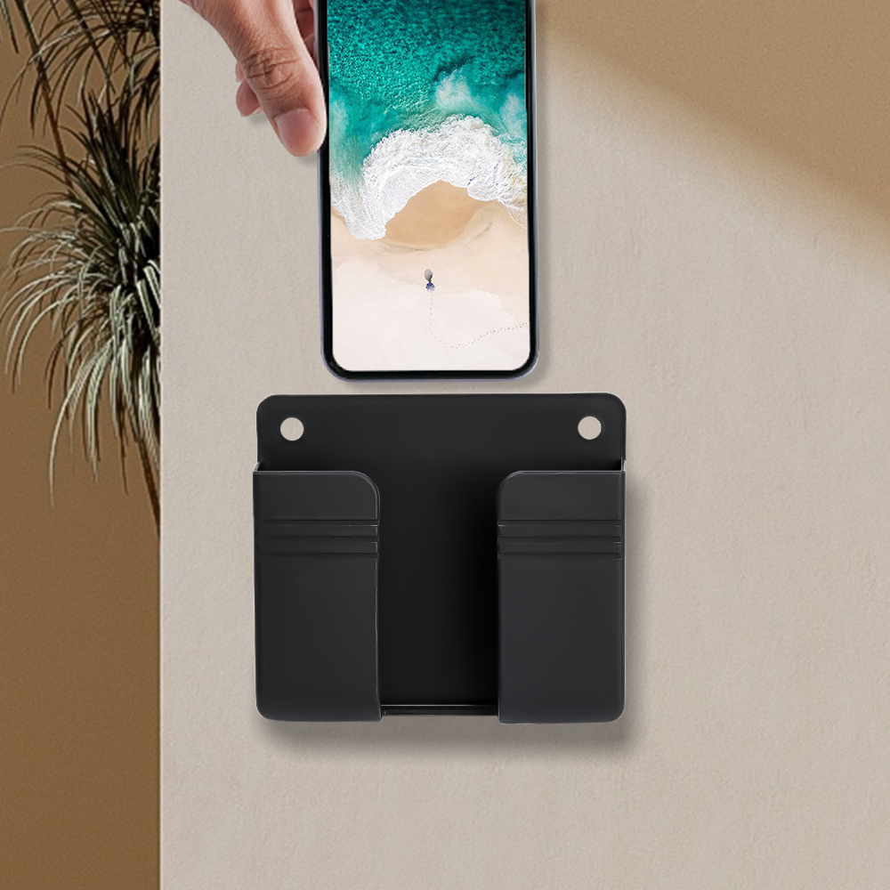 Multifunction Wall Mounted Holder Stand, Storage Box for TV Remote, Mobile Phone & DIY Charging Organizer