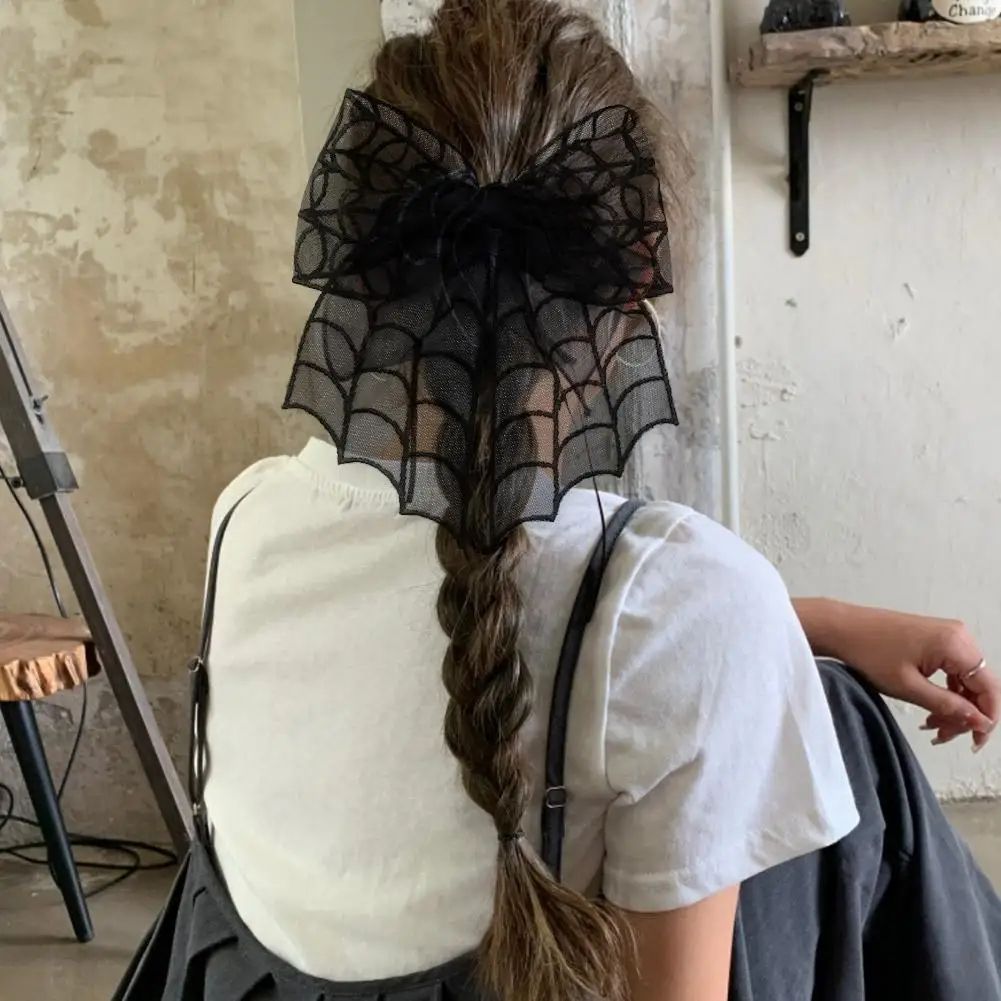 Halloween Spider Web Bow Hair Clips