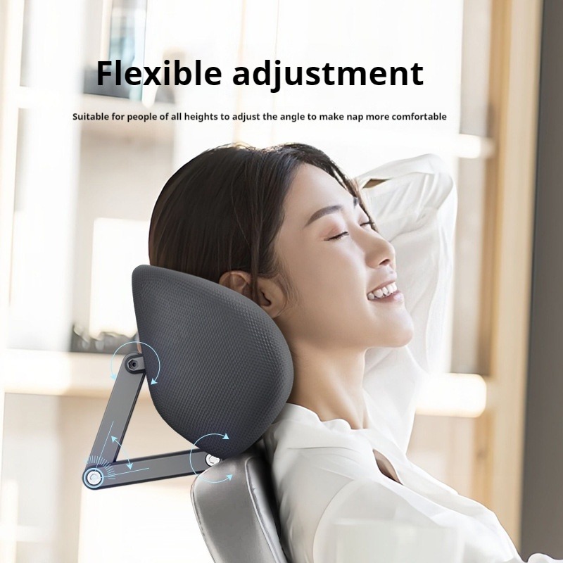 New Office Chair Adjustable Headrest, Ergonomically Designed Pillow, Waist Protection Cushion, Retractable Bracket