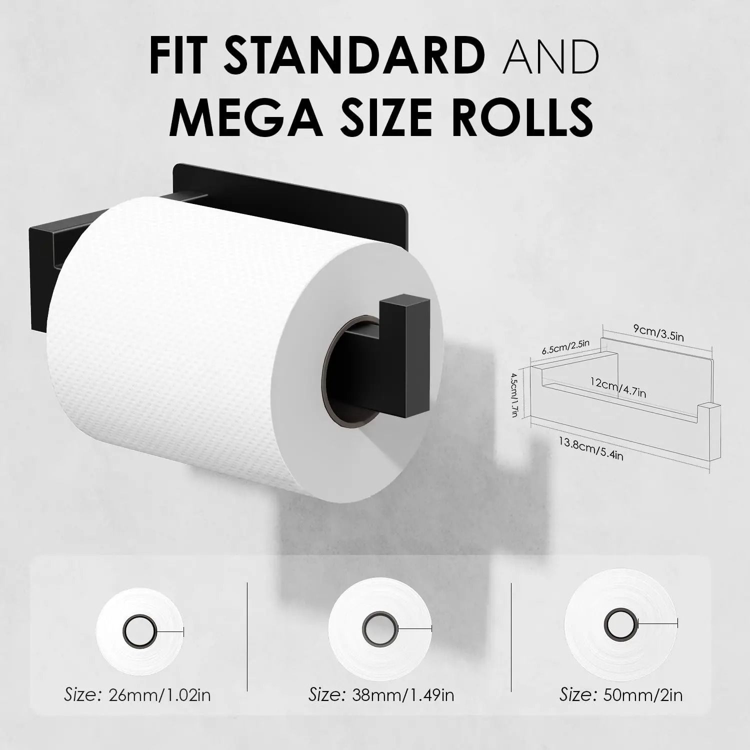 Adhesive Stainless Steel Toilet Paper Holder – Modern Waterproof Tissue Hanger