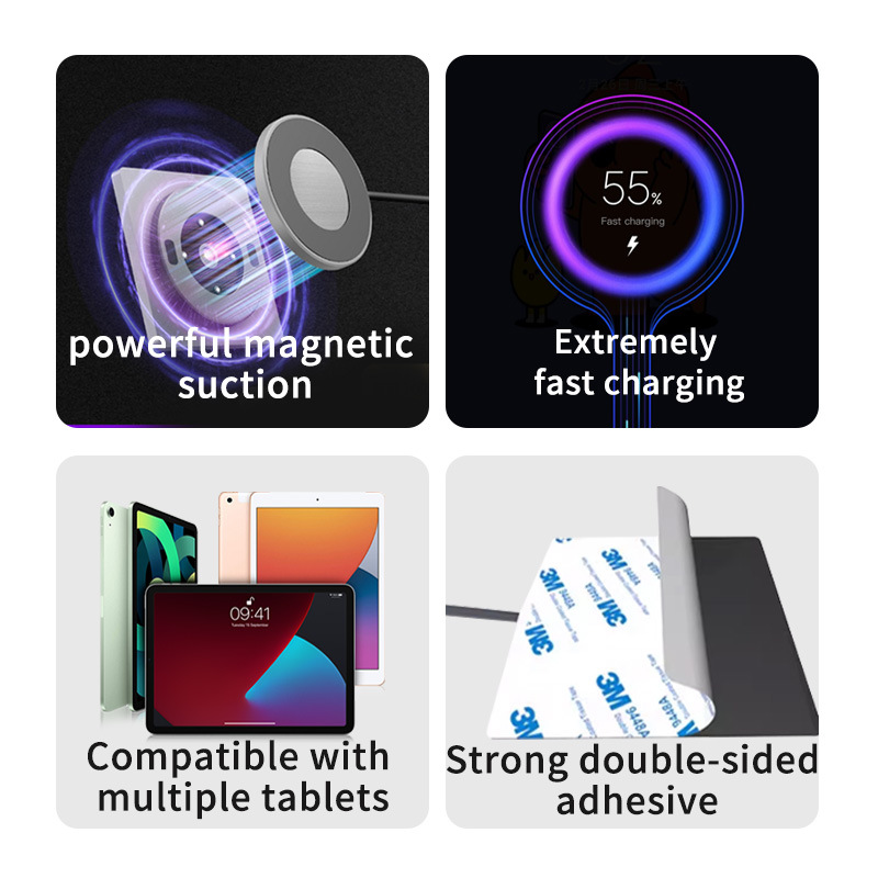 Magnetic Charging Wall Mount, Magnetic Universal Wall Charger Mounting, iPad Tablet Magnetic Bracket 86
