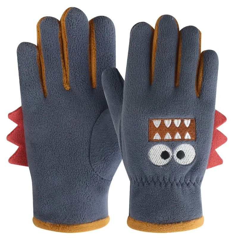 Cute Kids Winter Gloves Cartoon Polar Fleece Warm Cycling Gloves