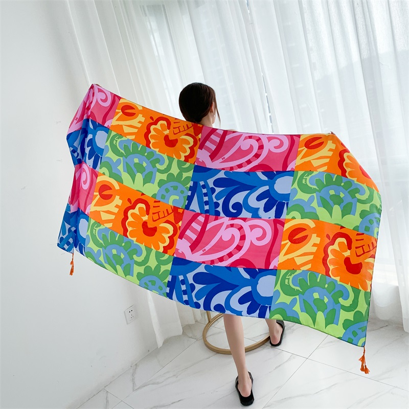 Summer Beach Dress, Cotton Linen Bikini Cover-ups Sarong Wrap Scarf, Women Brazilian Swimsuit Bathing Cover Up