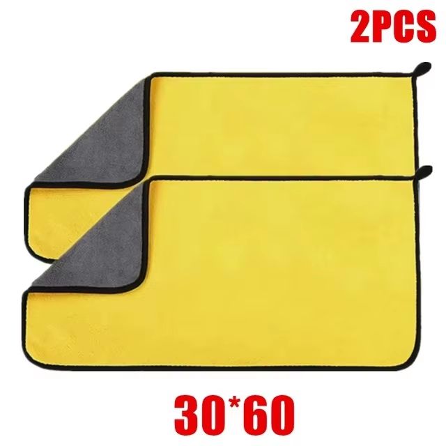 Thick Microfiber Car Cleaning Towels Double Layer Soft Drying Cloth Set