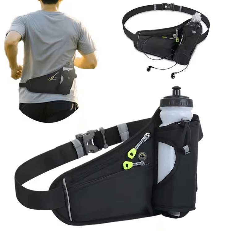 HydraMove Adjustable Running Waist Bag with Water Bottle Holder