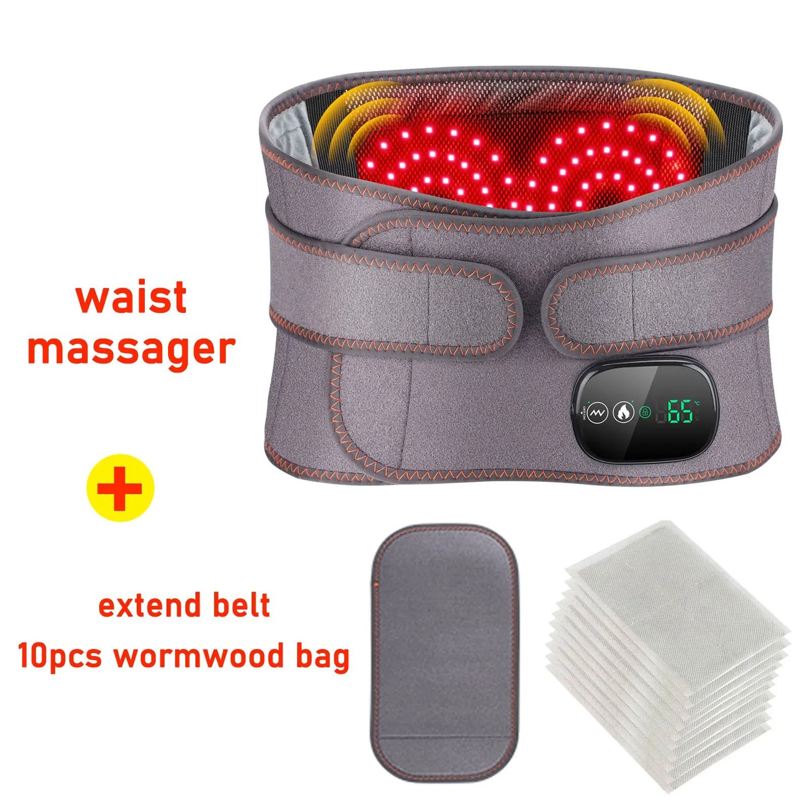 Electric Heating Waist Massager Belt with Vibration and Hot Compress