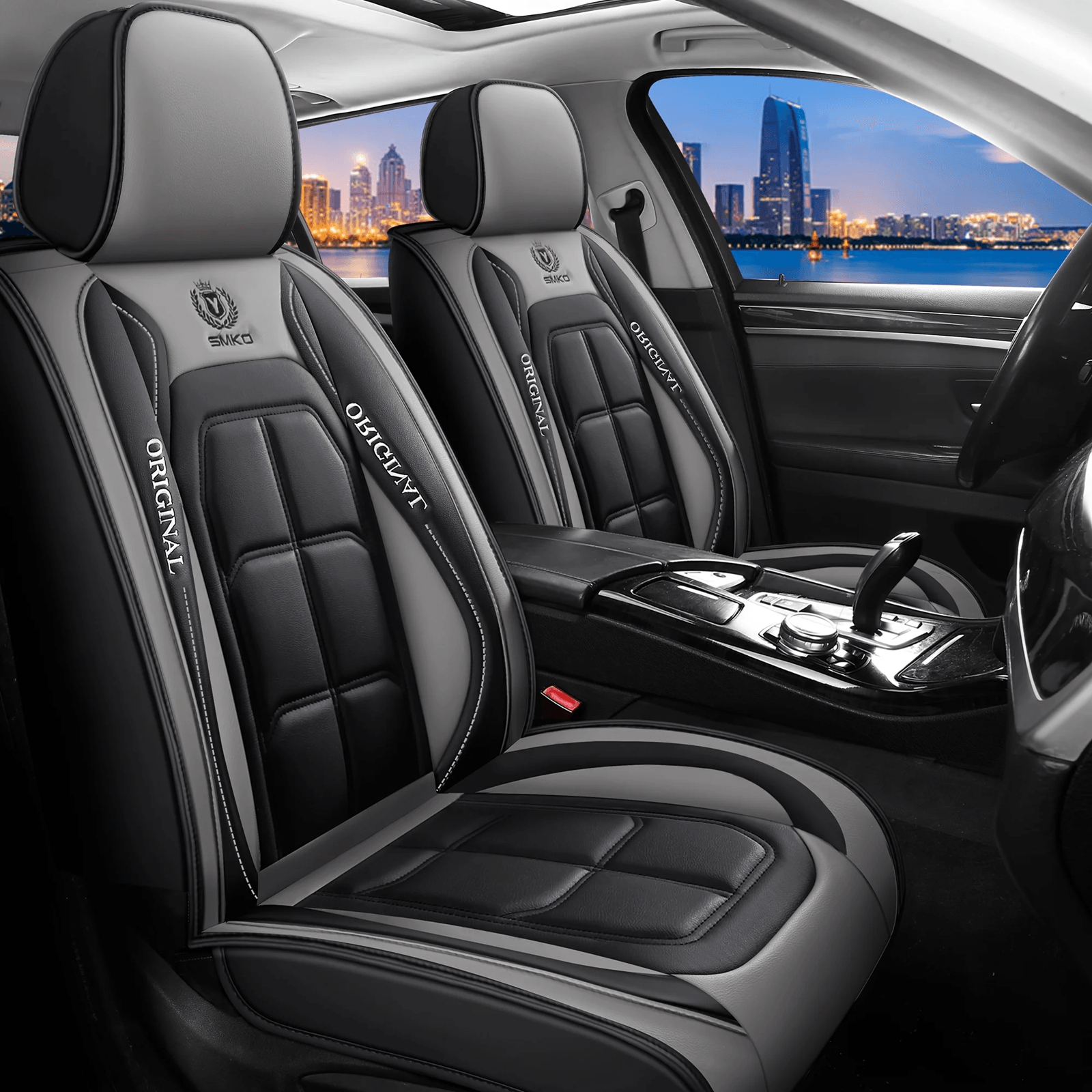 Universal Leather Car Seat Cover All Season Driver and Passenger Protection Pad