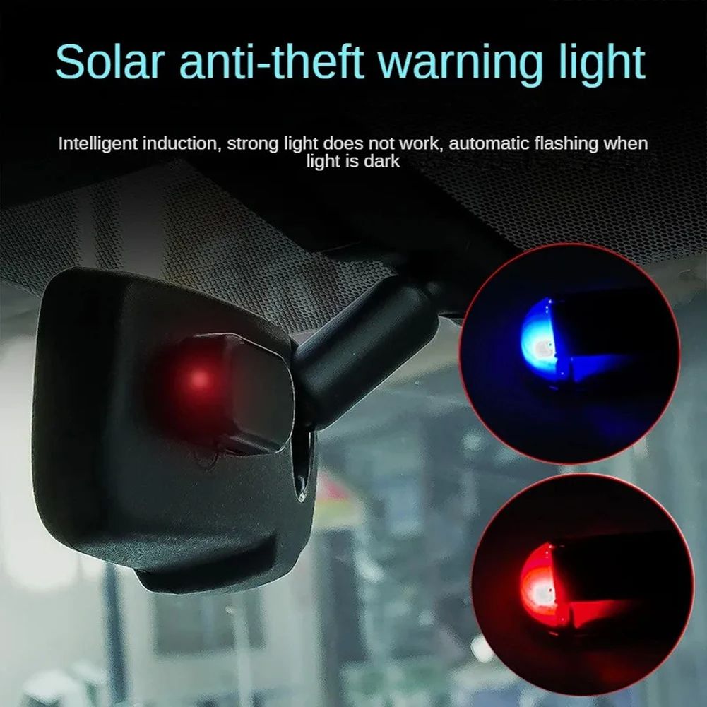 Solar Powered Car Fake Security Light – Super Bright Flashing Imitation Alarm Lamp, Wireless Anti-Theft Strobe Signal wi