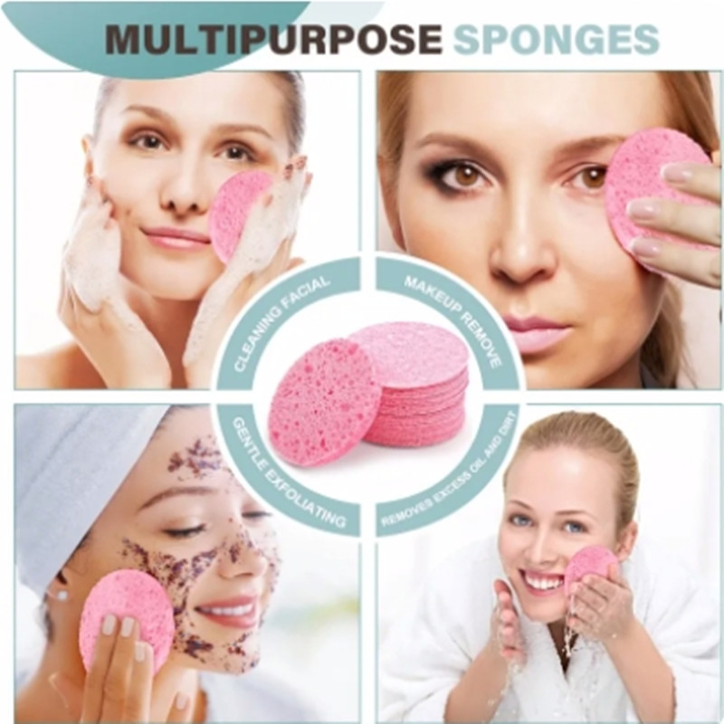 Foaming Face Puff, Natural Wood Pulp Face Wash Puff, Cleansing Sponge