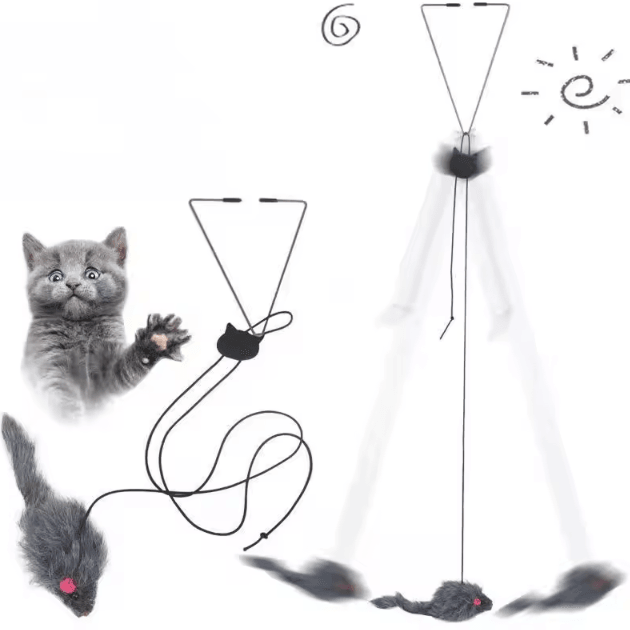 BounceMouse Hanging Door Cat Toy – Elastic Interactive Teaser for Endless Play